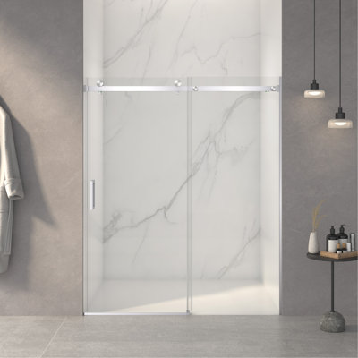 56"-60"W x 70"H Frameless Shower Door, Sliding Shower Door, with Premium 5/16"(8mm) Thick Tempered Glass Shower Enclosure