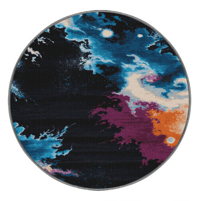 Machine Washable Space Gray Area Rug