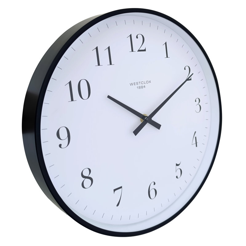 12" Black Wall Clock, Black