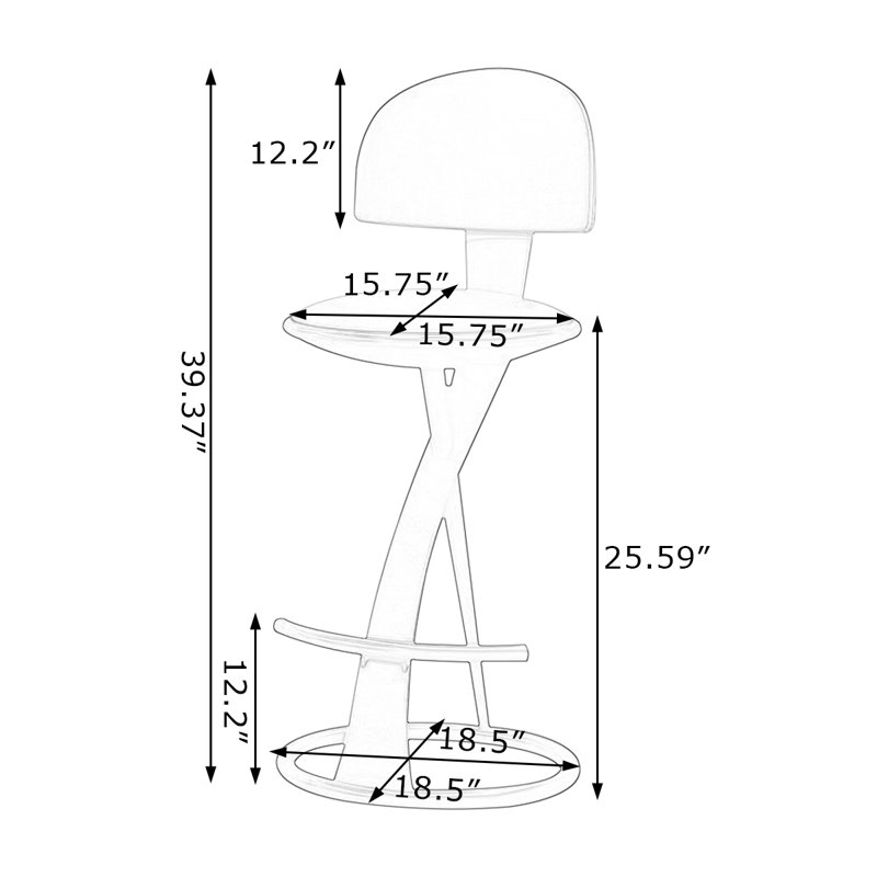 Chaise d'appoint à dossier doré (ensemble de 4), Doré, 4, 25.59"