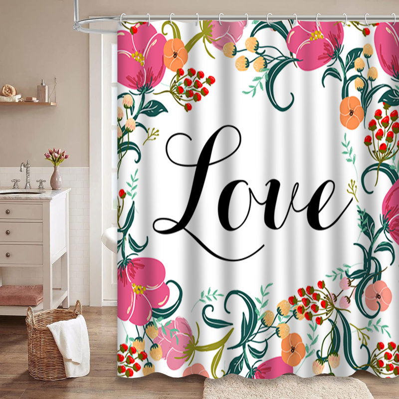 Rideau de douche Invitation Flower Love, L 72 po x l 78 po