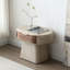 Table de chevet moderne sur pied d'aspect travertin avec tiroir en noyer - Entièrement assemblée - 71 cm (L) x 48 cm (P) x 52 cm (H)