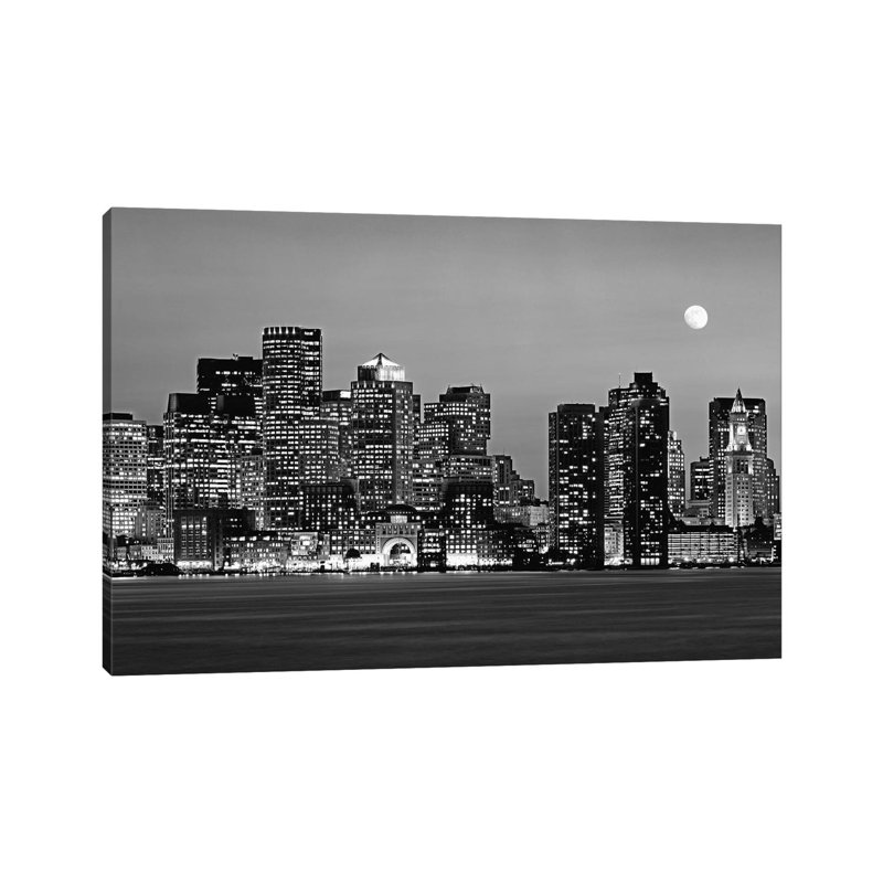 Massachusetts, Boston at Night 1 Piece Wrapped Canvas Wall Art, 66.04 cm H x 45.72 cm W x 3.175 cm D