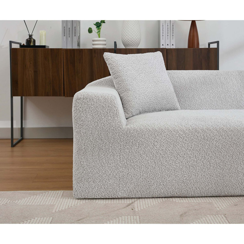 Ensemble de canapé 2 pièces Boucle Cloud: rembourré 3 places et 2 places avec table de bout en panneau de fibres à densité moyenne