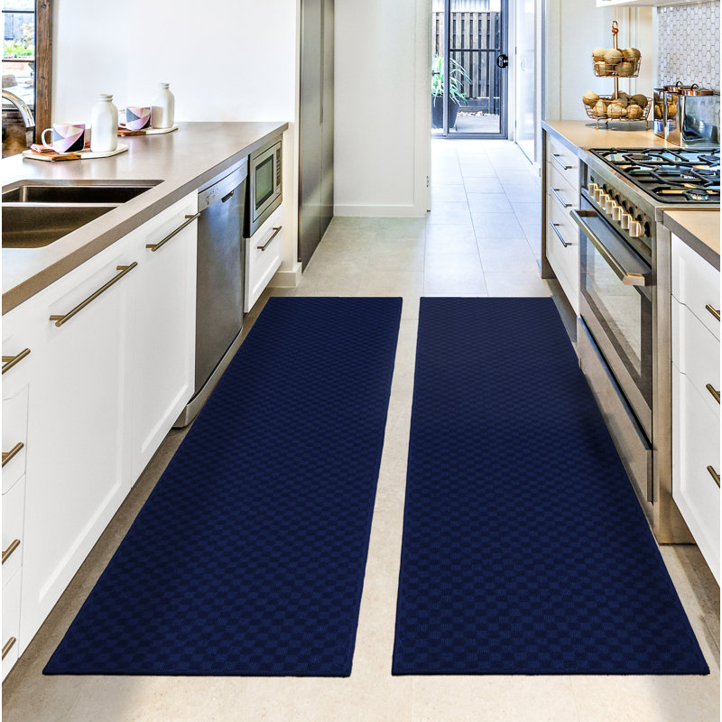 Tapis de couloir bleu marine