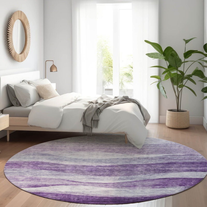 Tapis mauve lavable intérieur / extérieur Louisa , 8 pi x 8 pi