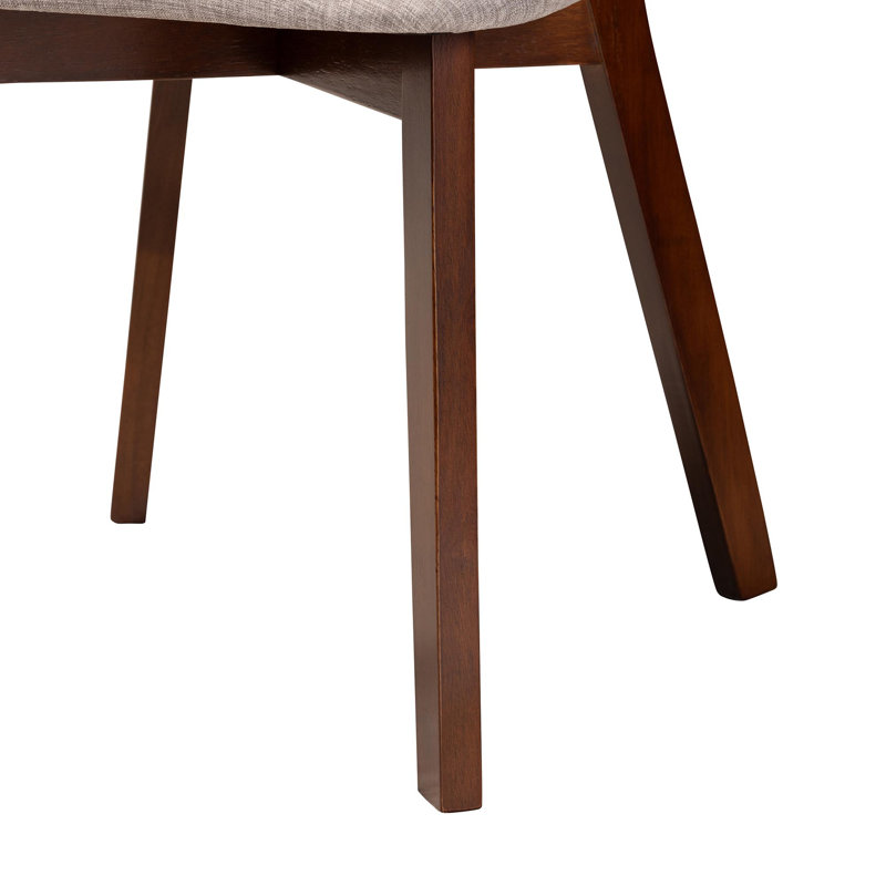Chaise de salle à manger à dossier à lattes Charnese, Noyer brun
