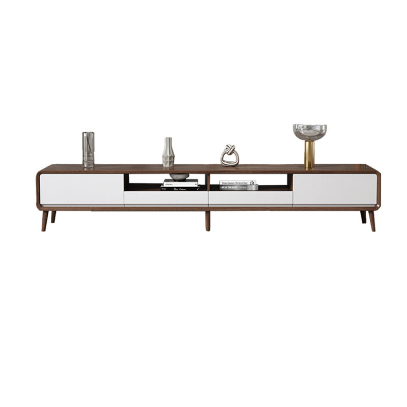 Meuble télé Nordic, Brun / Blanc, H 16,93 po x L 94,48 po x l 15,75 po