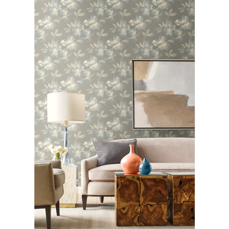 Floral Peel & Stick Wallpaper Roll, Brown