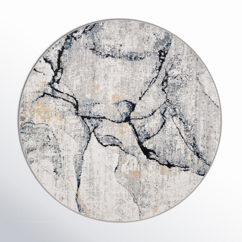 Steve Abstract Indoor Rug, Round 5'3"