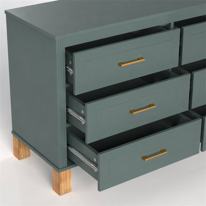 Commode double 6 tiroirs, Bleu