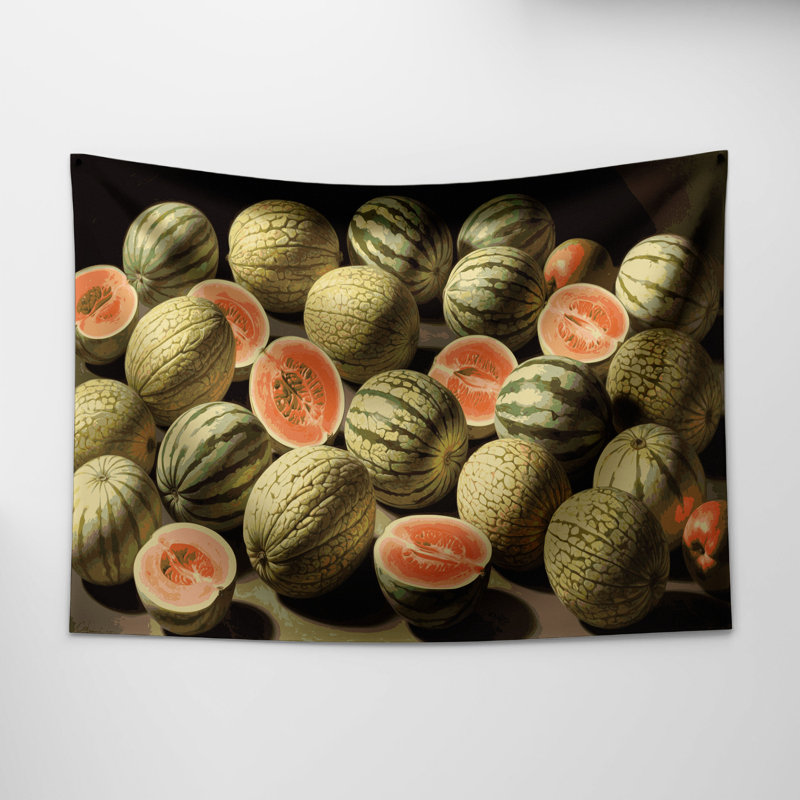 Tapisserie murale Fruit Crenshaw Melon, 68 po x 80 po