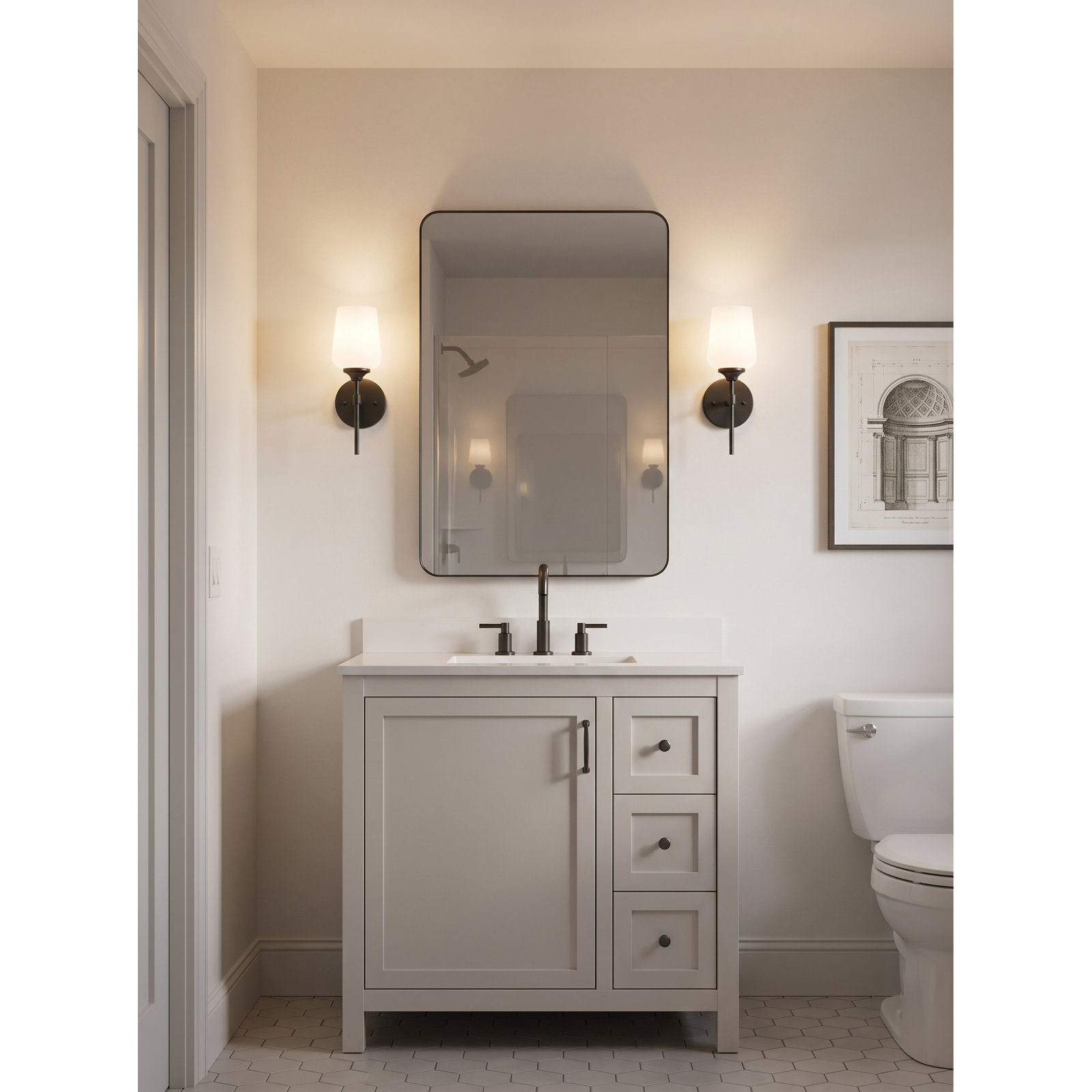 Eaton Mirror, Matte Black, 36" x 24"