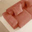 Canapé d'angle modulaire 4 places sans structure, design épuré en velours rouge, passepoil à bords français, aucun assemblage requis, coussins décoratifs inclus, confortable pour se détendre, coussins en velours en forme de U et poufs amovibles, espace généreux