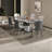 Brown Luxury Marble Rectangular Dining Table Sets-103161295
