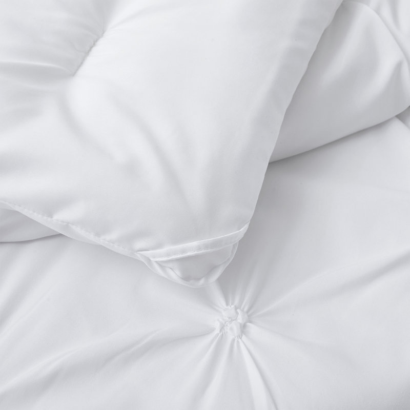 Box Stitch Geometric Shapes Comforter, Full Comforter + 2 Additional Pillowcases, White