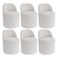 Contemporary Upholstered Barrel-Back Dining Chair With Rounded Base