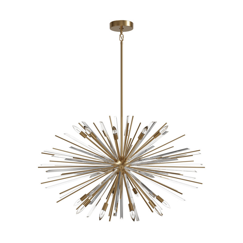 Palisades 18 - Light Sphere Chandelier, Antique Brass