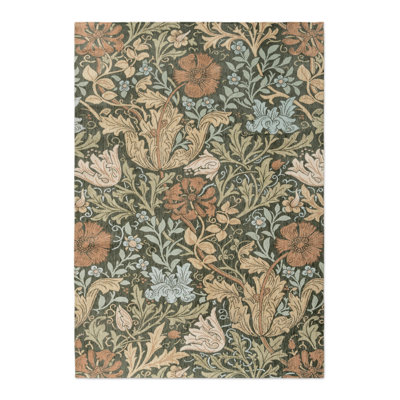 Floral Area Rug in Gold