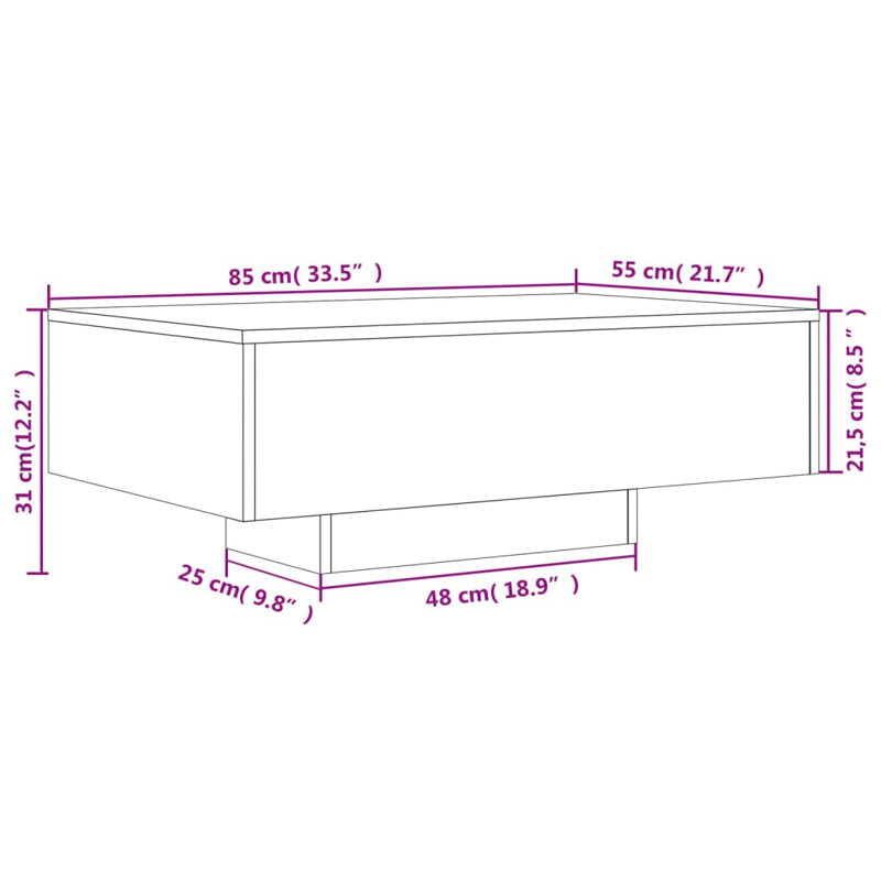 Cueto Four Leg Coffee Table, Black