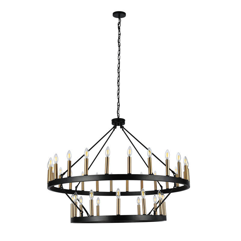 Faolan 36 - Light Wagon Wheel Chandelier