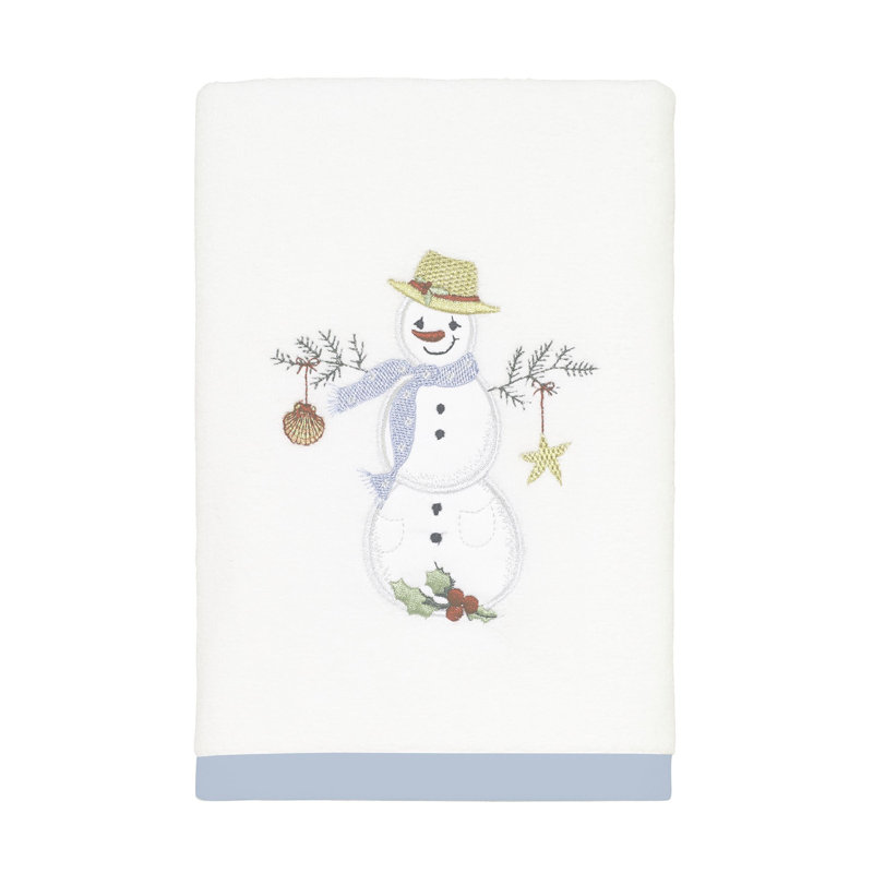 Coastal Snowman 100% Cotton Midweight Waffle Hand Towel