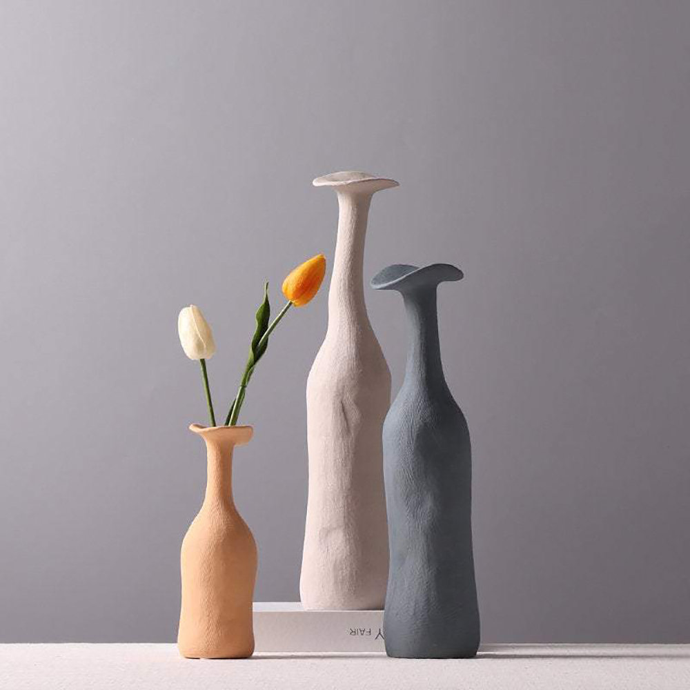 Paso Handmade Ceramic Table Vase, Yellow, 7.68" H x 2.76" W x 2.76" D