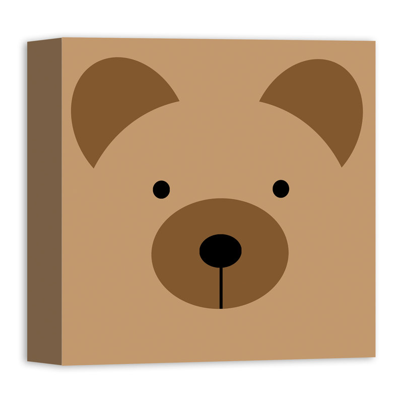 Art pour amis ours face Marko, Toile tendue, H 12 po x l 12 po x P 1,25 po