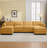 133" Corduroy 4-Seater Sectional Sofa With 2 Movable Ottomans, Modular Design-265677124