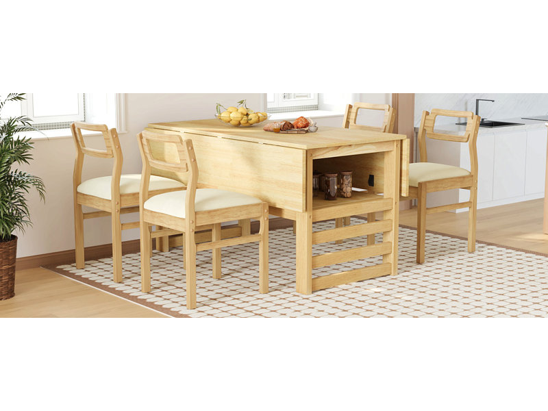 Ensemble de table de salle à manger 5 pièces 47,2 po Modern, Tanné