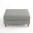 Seemab Upholstered Light Gray Square Corduroy Ottoman with Solid Wood Legs, Single Ottoman Modular Part For Sectional Sofa-99062256
