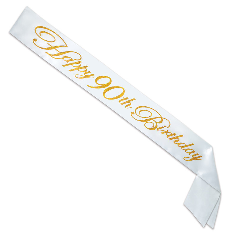 Ceinture en satin Gltrd Happy "90th Birthday"
