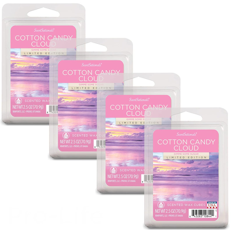Collection de fond de cire ScentSationals 4PK, Coton barbe à papa