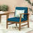 Weather Club Chair In Blue, Made Of Solid Wood Outdoor Constructed With Strong To Elements-113590800