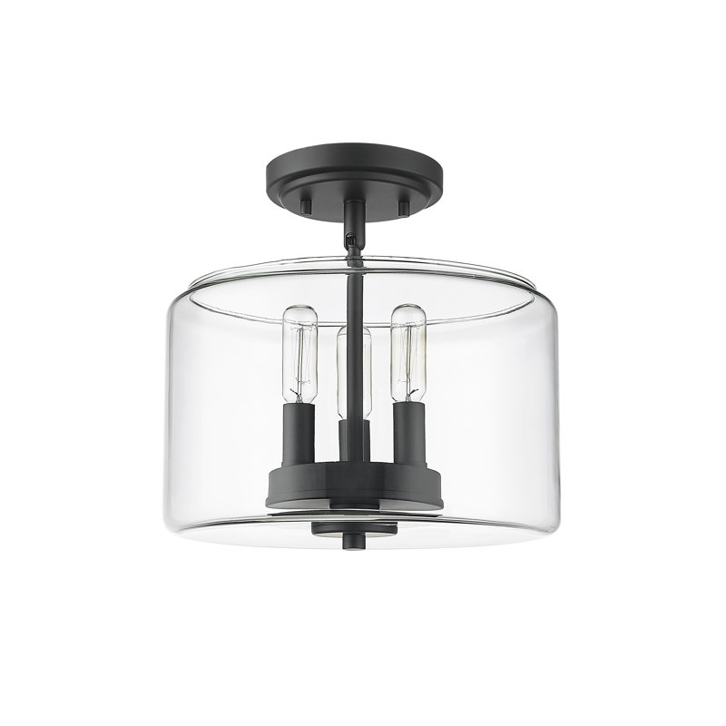 Asheville 3 - Light 10.6" Tall Flush Mount, Matte Black