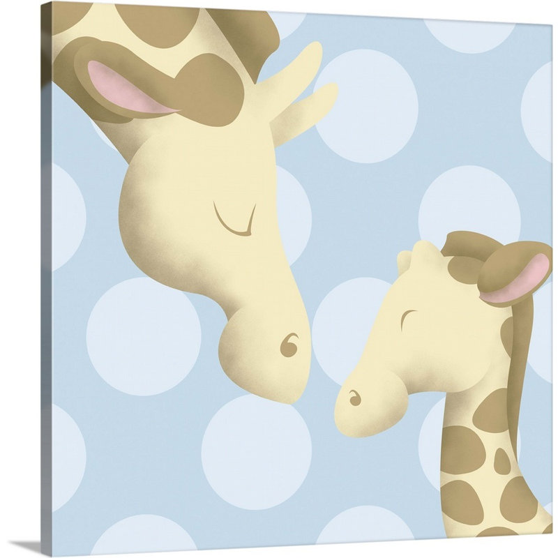 Giraffe maman et baby art Carrickfergus, Toile, H 24 po x l 24 po x P 1,25 po