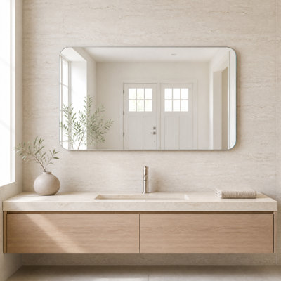 Miroir de salle de bain 30 po x 40 po - Sans cadre, mural, anti-corrosion et résistant à la rouille, miroir de meuble-lavabo durable pour un décor de salle de bain moderne