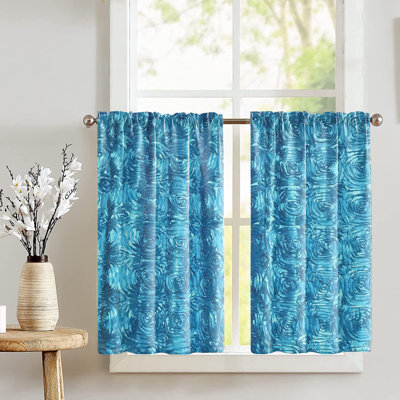 Satin Rosette Café Curtain Tiers