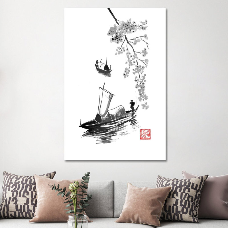 Fishermen by Péchane - Print on Canvas, 152.5 cm H x 101.5 cm W x 3.175 cm D, Wrapped Canvas