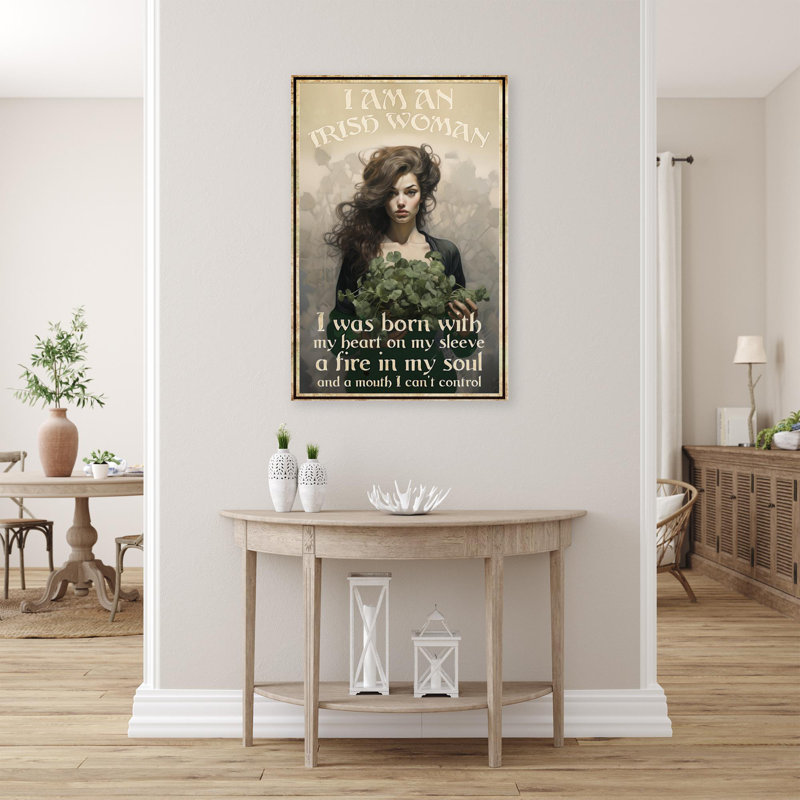«I Am An Irish Woman», art rectangulaire sur toile, «I Am An Irish Woman», H 20 po x l 16 po x P 1,25 po
