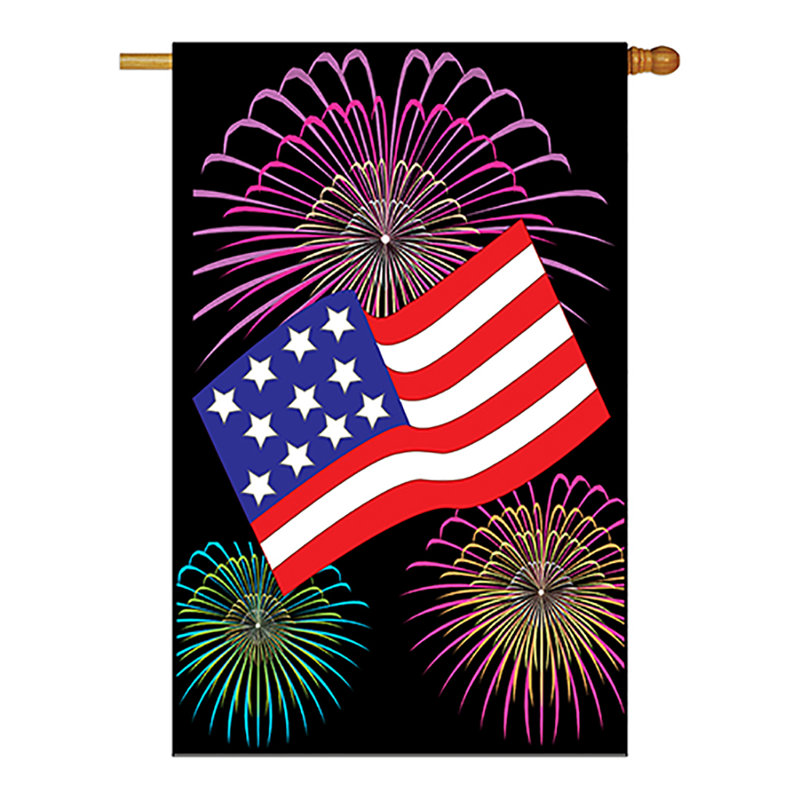Drapeau de maison en polyester 40 x 28 po Nareg Us Fireworks