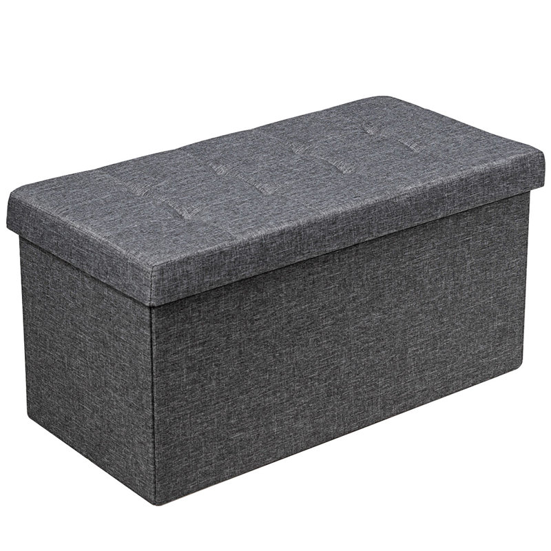 Banc de rangement en MDF Dawinna, Gris foncé