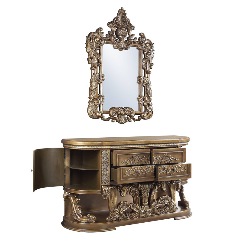 Miroir mural Constantine Brown and Gold Finish