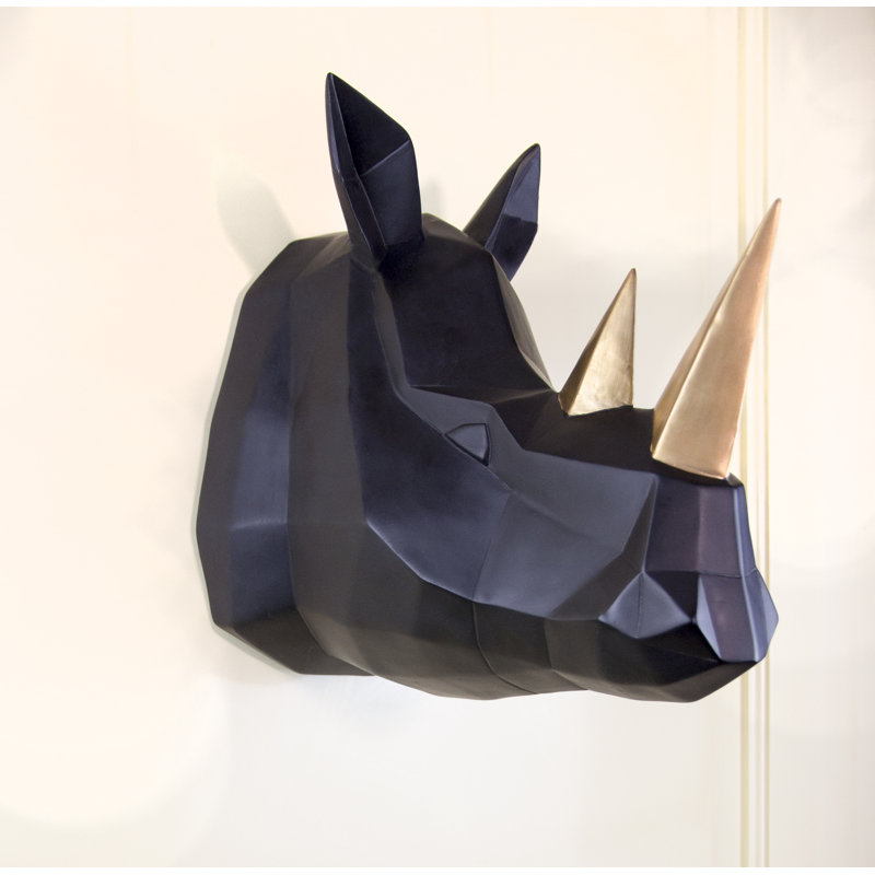 Rhino Wall Décor, Single, Black