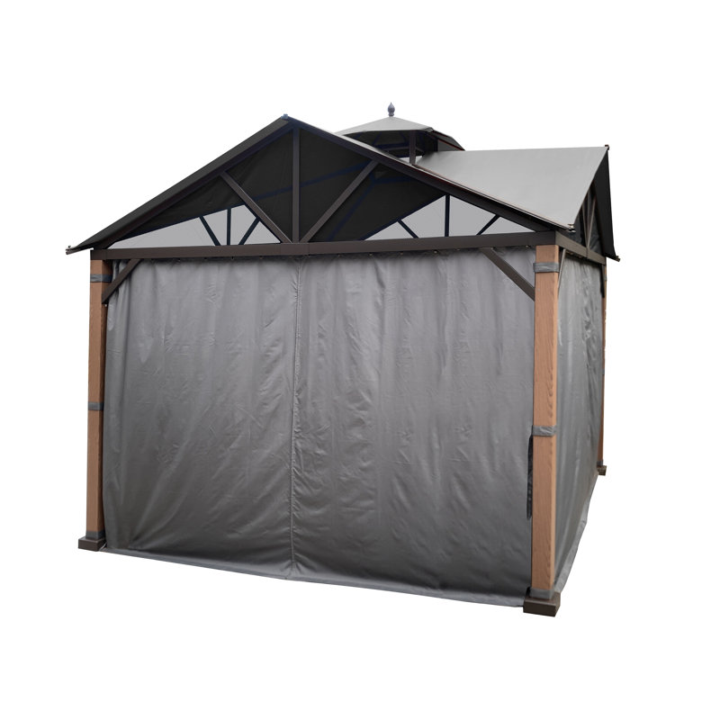 Gray 10' x 10' Privacy Curtain Set for Gazebo