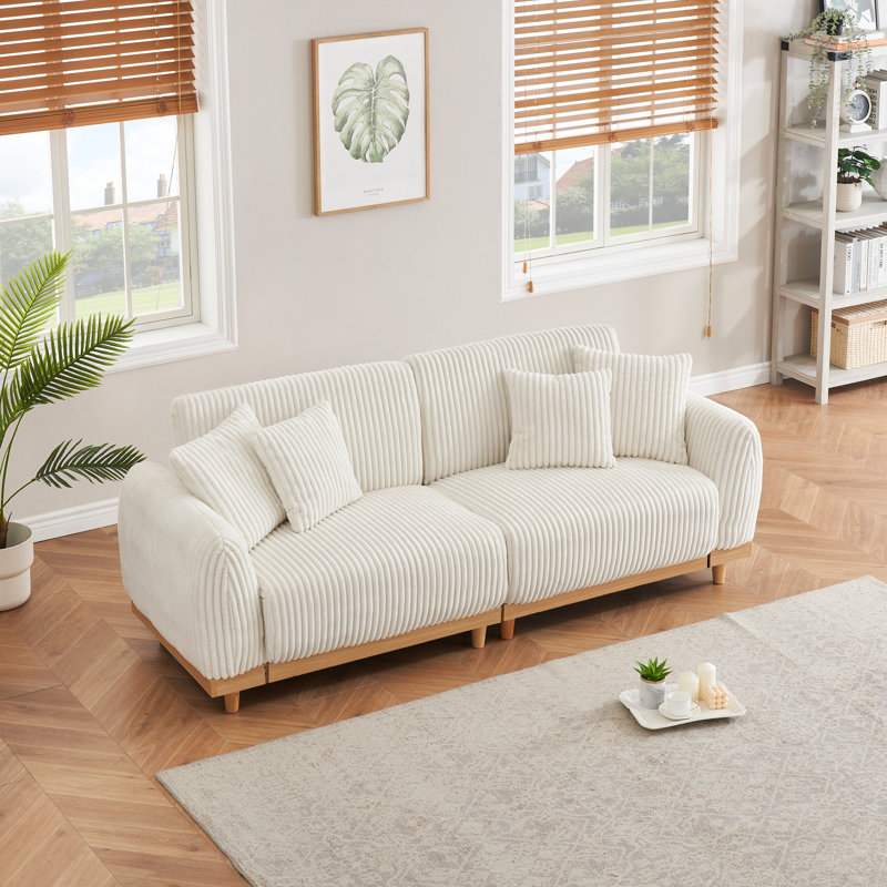 Thrapston 85'' Corduroy Sofa, Beige