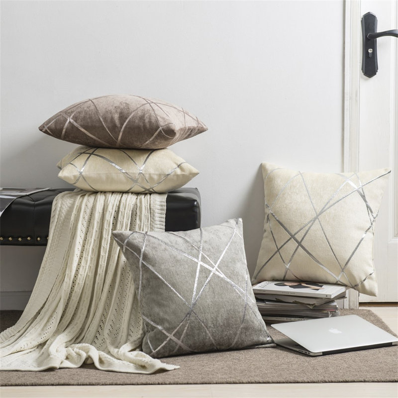 Aydrik Square Cushion Cover, Silver Grey, 40cm H x 40cm W