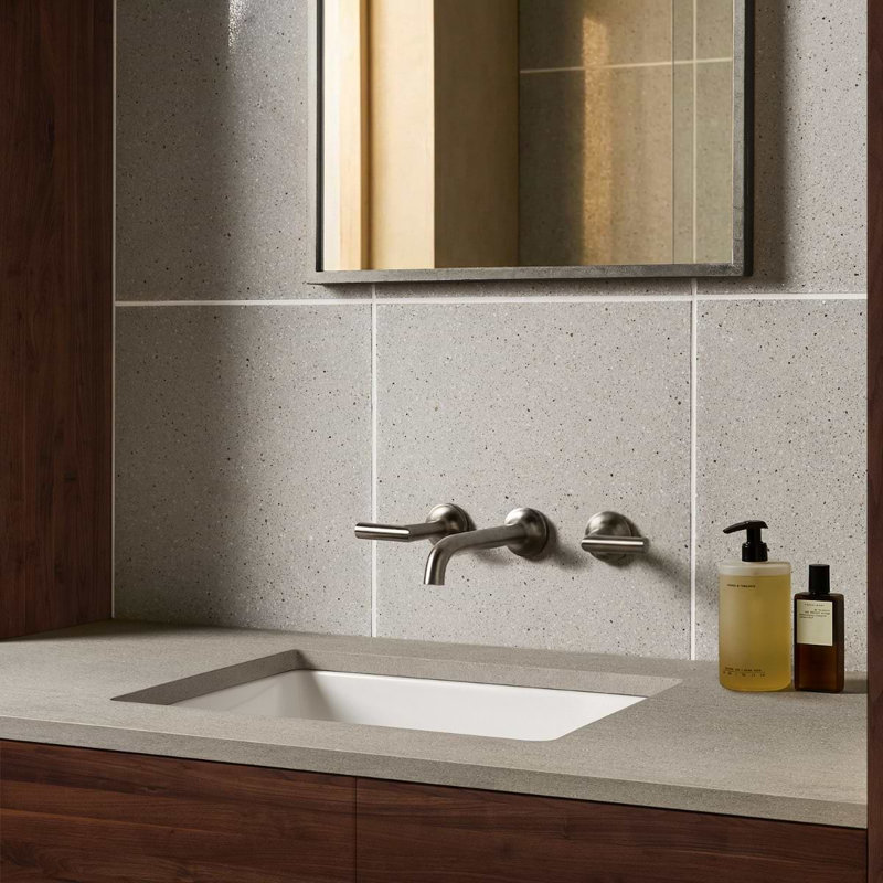 True Terrazzo 16x16 Polished Terrazzo Tile, Argento Beige