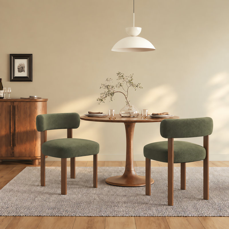 Chaises de salle à manger rembourrées Modern, Vert