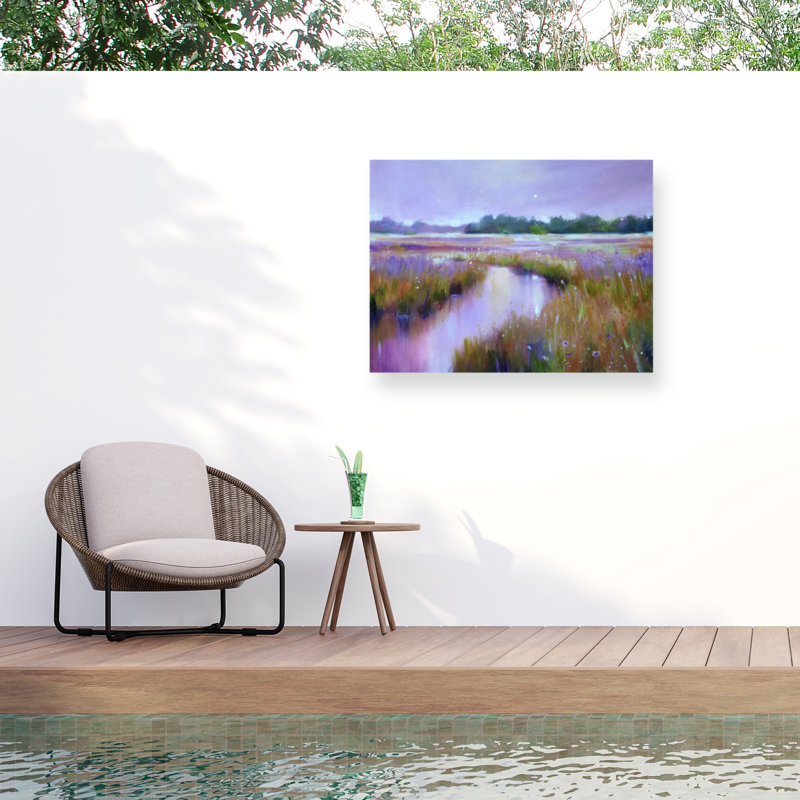 Jennifer Taylor, toile d'art extérieur River Moon, H 14 po x l 19 po